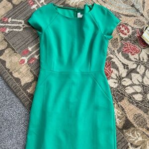 Green J Crew sheath dress